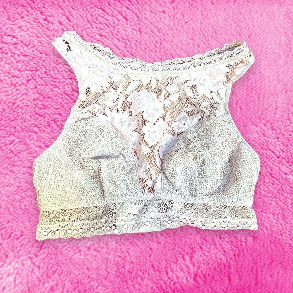 Delicate White Floral Lace Bralette